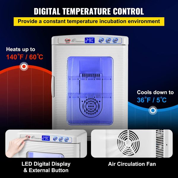 Happybuy 25L Digital Reptile Incubator, 5-60°C, 12V/110V - Image 5